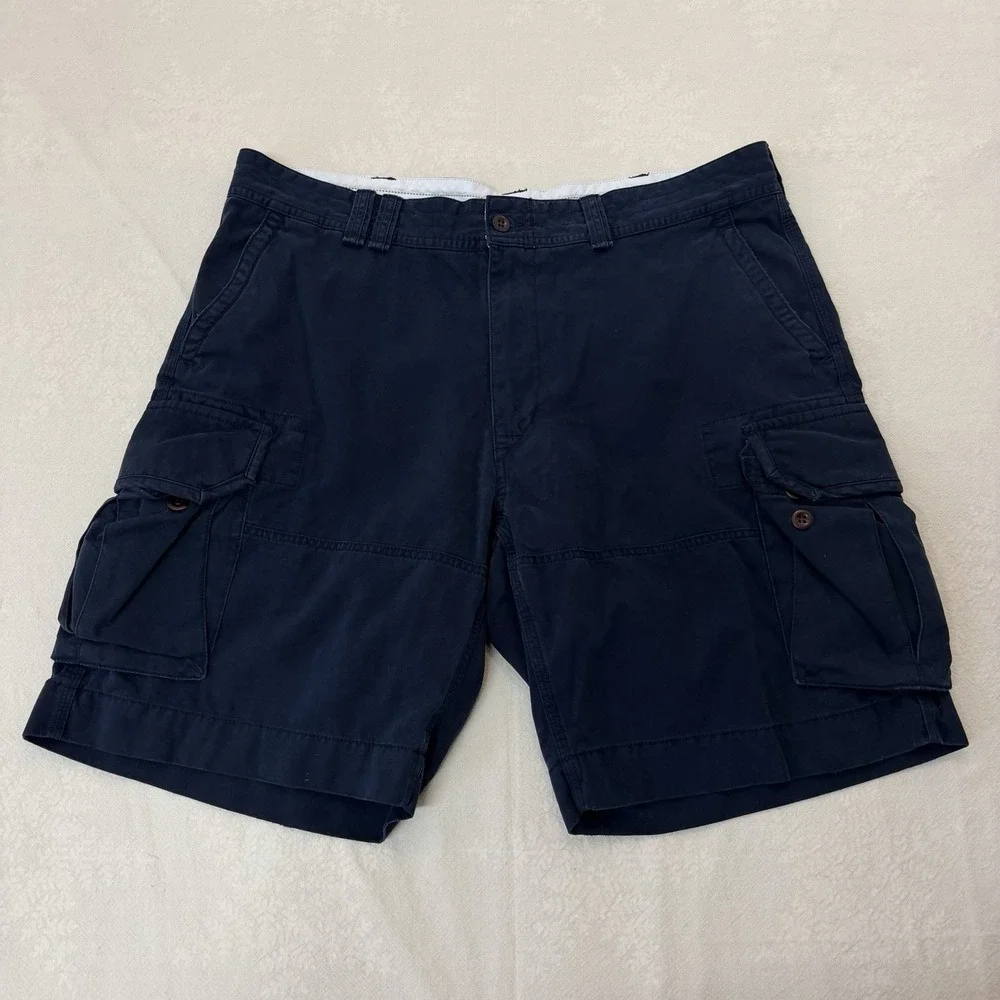 Polo Ralph Lauren Cargo Shorts Mens 40 Navy Blue Classic Polo Chino 10